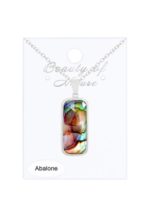 Abalone & Quartz Pendant Necklace - SF