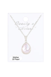 Mother Of Pearl Teardrop Necklace - SF