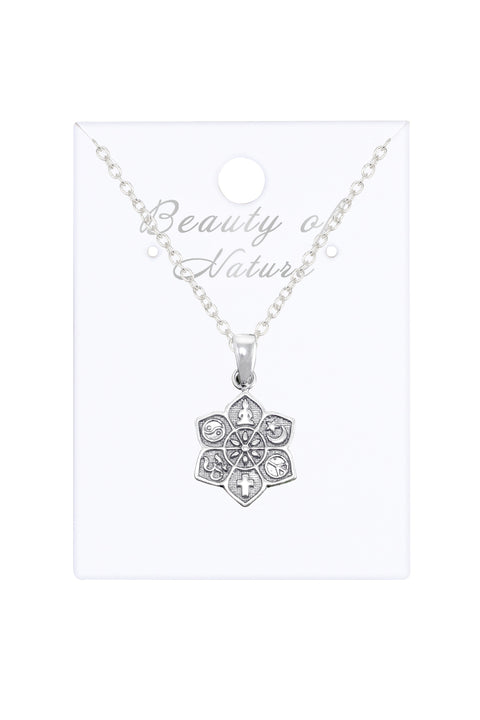 Coexist Harmony Lotus Pendant Necklace - SF