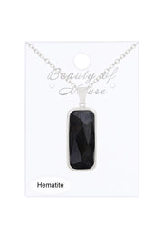 Hematite Rectangle Pendant Necklace - SF