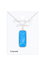 Turquoise Quartz Rectangle Necklace - SF