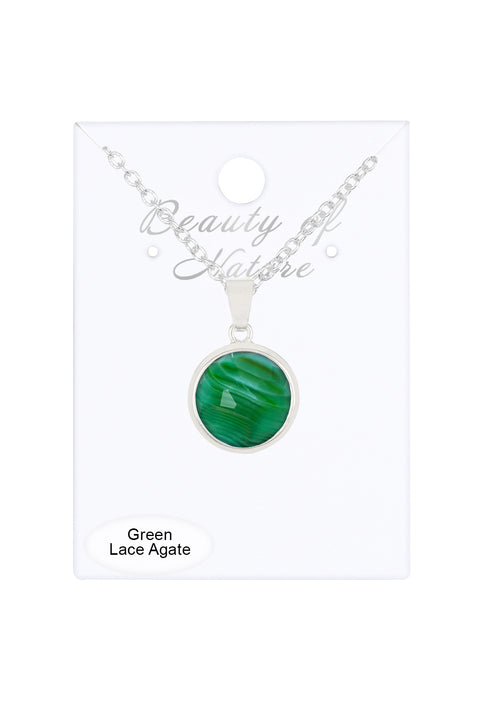 Green Lace Agate Necklace - SF