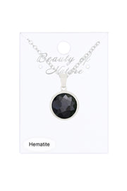 Hematite Round Pendant Necklace - SF