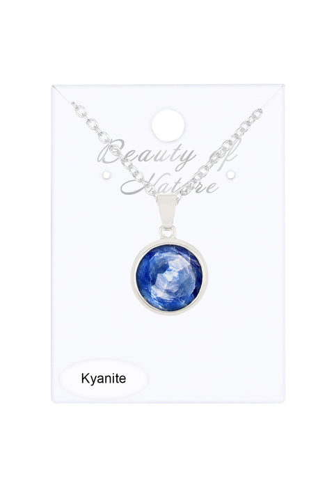 Kyanite Round Pendant Necklace - SF