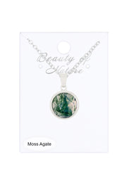 Moss Agate Pendant Necklace - SF