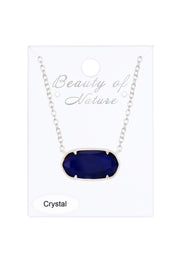 London Blue Crystal Pendant Necklace - SF