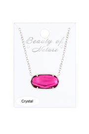 Raspberry Crystal Pendant Necklace - SF
