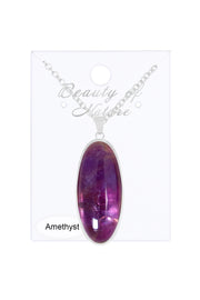Amethyst Oval Pendant Necklace - SF