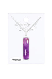 Amethyst Rectangle Pendant Necklace - SF