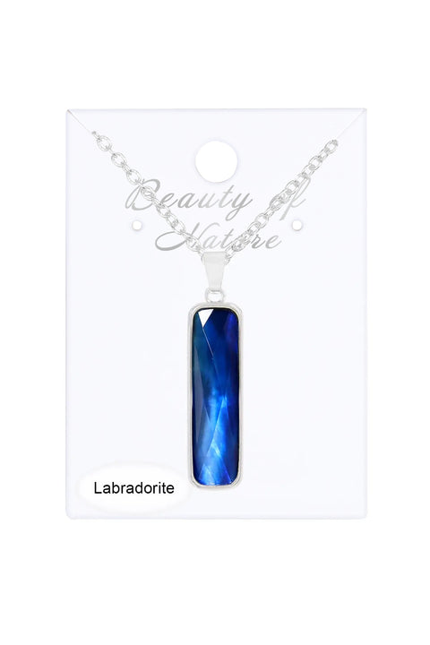Labradorite Doublet Rectangle Necklace - SF