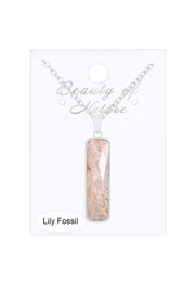 Lily Fossil Rectangle Necklace - SF
