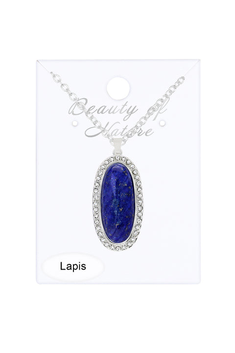 Lapis Halo Pendant Necklace - SF