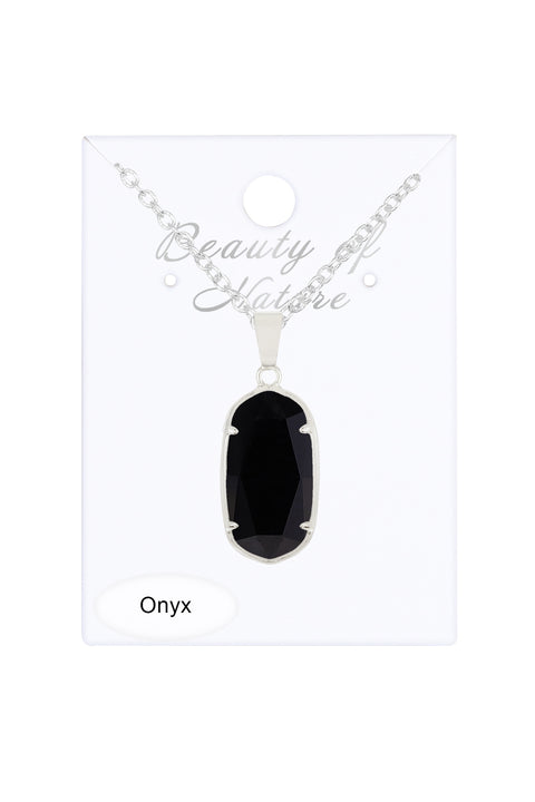 Black Onyx Casey Pendant Necklace - SF