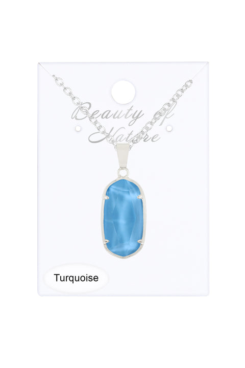 Turquoise Quartz Pendant Necklace - SF