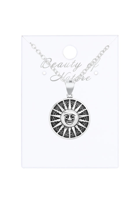 Aztec Sun Pendant Necklace - SF