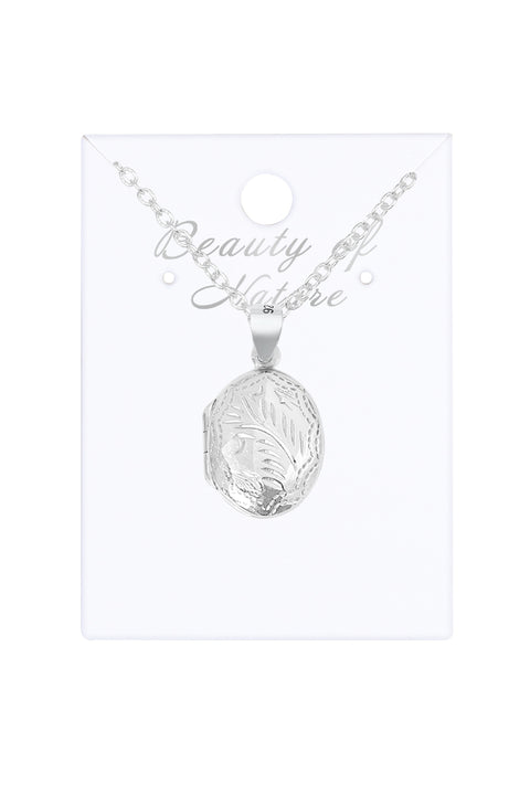 Sterling Silver Photo Locket Pendant Necklace - SS