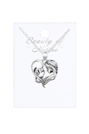 Sterling Silver Mother & Child Pendant Necklace - SS