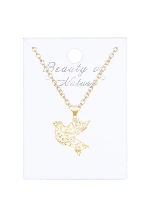 14k Gold Plated Dove Pendant Necklace - GF