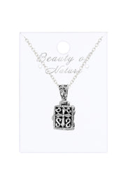 Sterling Silver Payer Book Locket Pendant Necklace - SS