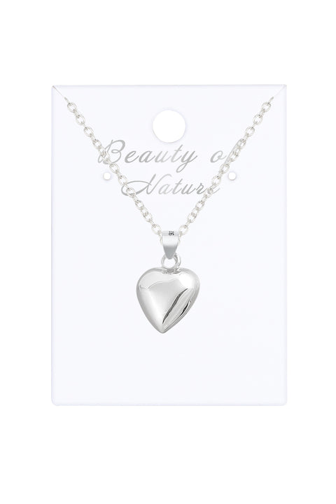 Polished Heart Pendant Necklace - SF