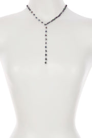 Black Freshwater Pearl Y Necklace - SF