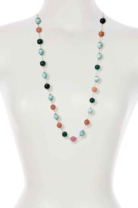 Mixed Murano Glass Bohemian Beaded Necklace - GF