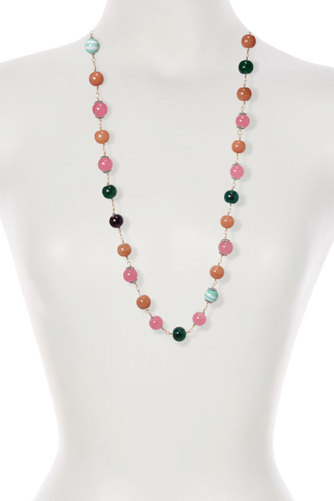 Mixed Murano Glass Bohemian Beaded Necklace - GF