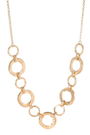 14k Gold Timeless Circle Link Statement Necklace - GP