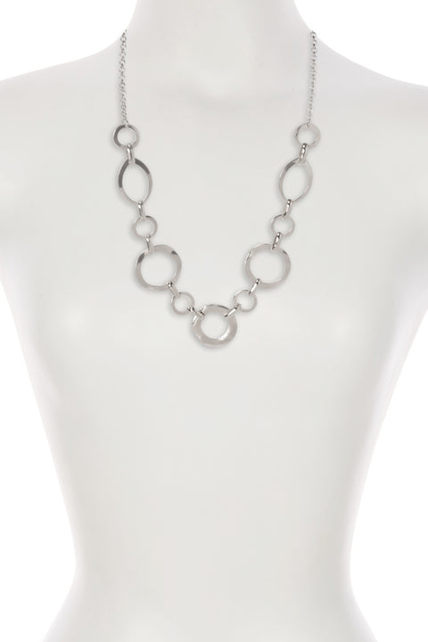 Circle & Ellipse Link Statement Necklace - SP