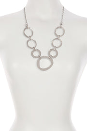 Hammered Halo Link Statement Necklace - SP