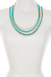 Turquoise Multi Strand Layered Necklace - GF