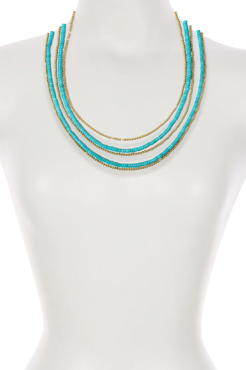 Turquoise Multi Strand Layered Necklace - GF