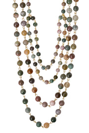 Mixed Jasper Multi Strand Layered Necklace - GF