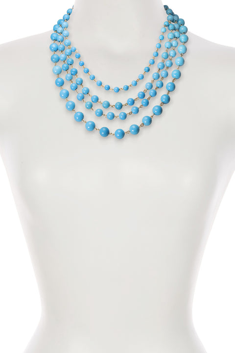 Turquoise Multi Strand Layered Necklace - GF