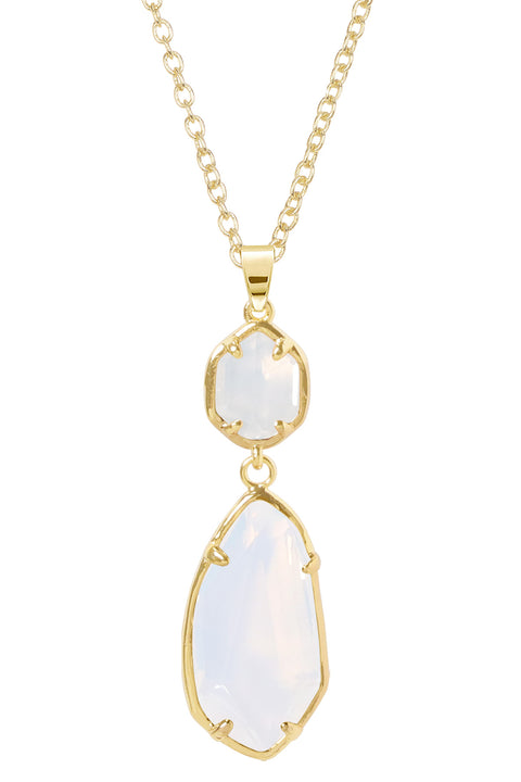 Moonstone Crystal Hanging Pendant Necklace - GF