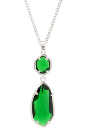 Emerald Crystal Hanging Pendant Necklace - SF