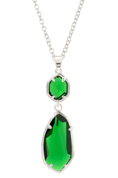 Emerald Crystal Hanging Pendant Necklace - SF