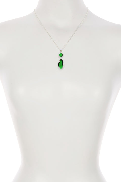 Emerald Crystal Hanging Pendant Necklace - SF
