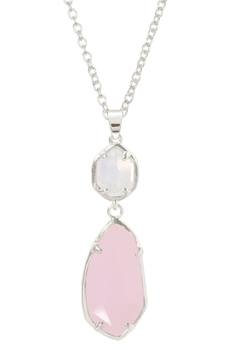 Rose Crystal Hanging Pendant Necklace - SF