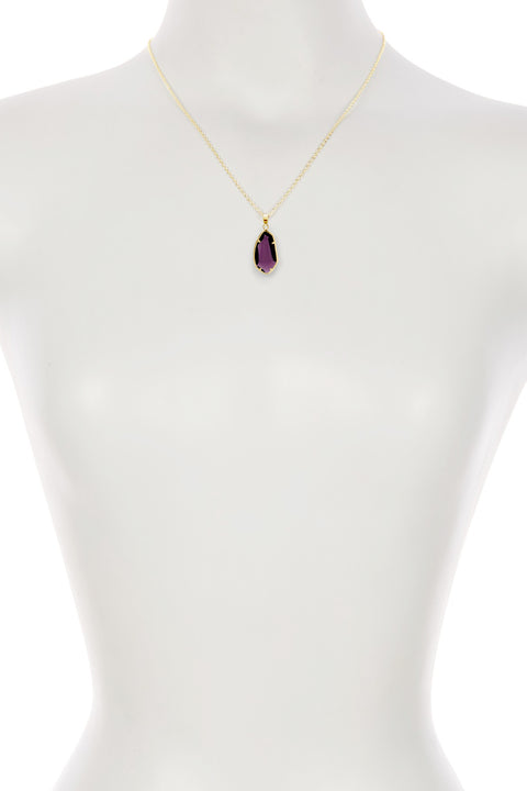 Lavender Crystal Fancy Cut Pendant Necklace - GF