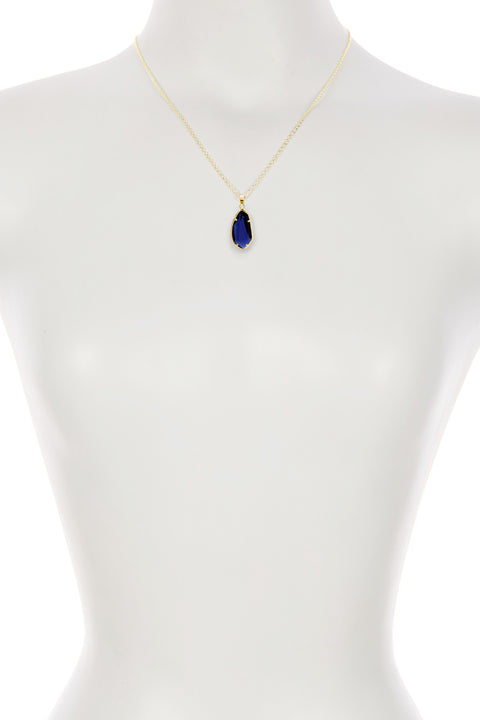 London Blue Crystal Fancy Cut Pendant Necklace - GF