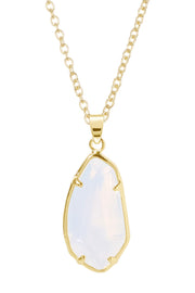 Moonstone Crystal Fancy Cut Pendant Necklace - GF