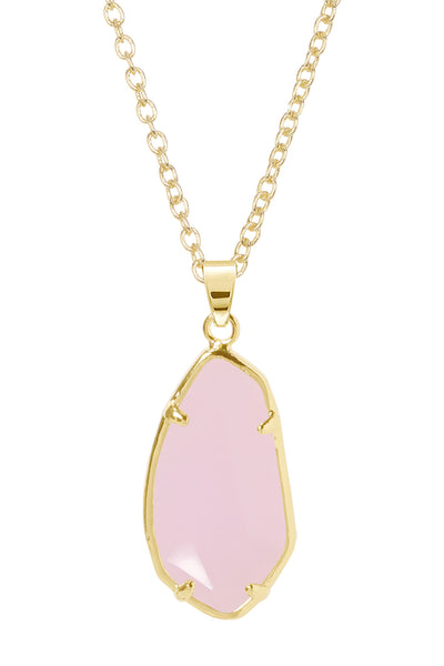 Rose Crystal Fancy Cut Pendant Necklace - GF