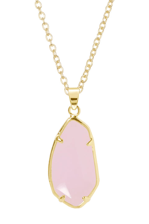 Rose Crystal Fancy Cut Pendant Necklace - GF