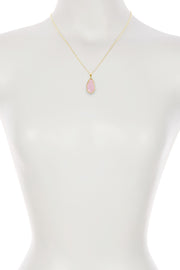 Rose Crystal Fancy Cut Pendant Necklace - GF