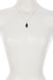 Lavender Crystal Fancy Cut Pendant Necklace - SF