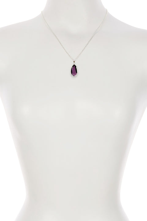 Lavender Crystal Fancy Cut Pendant Necklace - SF