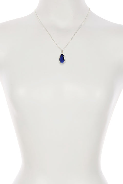 London Blue Crystal Fancy Cut Pendant Necklace - SF