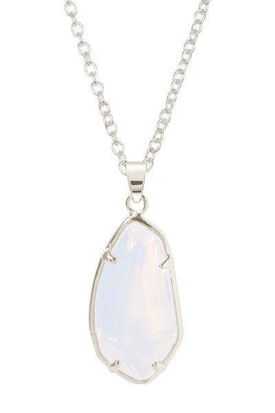 Moonstone Crystal Fancy Cut Pendant Necklace - SF