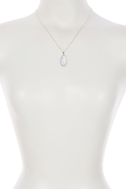 Moonstone Crystal Fancy Cut Pendant Necklace - SF